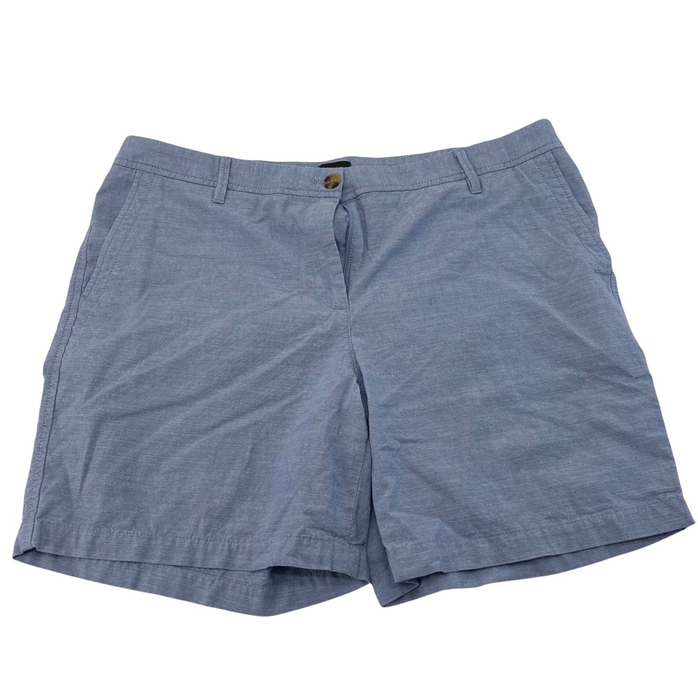 Talbots Womens Relaxed Chino Shorts 7 Inch Inseam Blue Cotton Size 14 JO3069